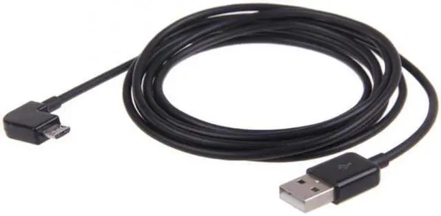 Main image of KAIBOXIXI Left angled 90 degree Micro USB Male to USB Data Charge Cable for Mobile Phone & Tablet 300cm Black