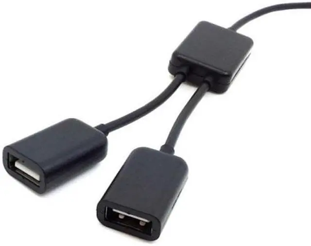 Alt view image 2 of 7 - Jimier CY U2-125 Black USB 2.0 Dual Ports Hub Cable Bus power For Laptop Mac Notebook PCMouseFlash Disk