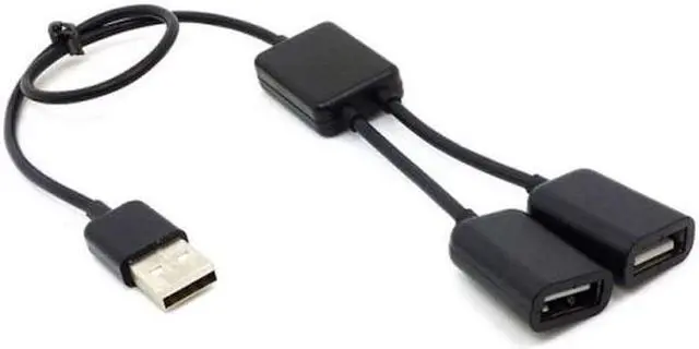 Alt view image 5 of 7 - Jimier CY U2-125 Black USB 2.0 Dual Ports Hub Cable Bus power For Laptop Mac Notebook PCMouseFlash Disk