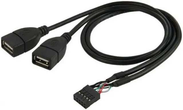 Alt view image 6 of 7 - Chenyang Cable 10 Pin Motherboard Female Header to Dual USB 2.0 Female Adapter Cable 50cm