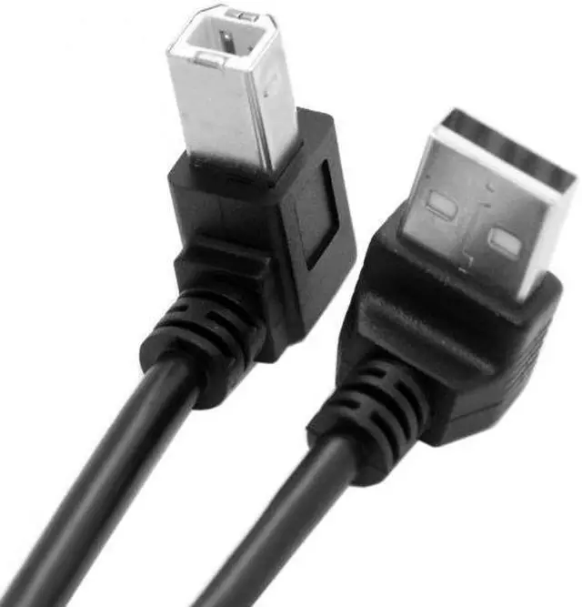 Alt view image 2 of 6 - Cablecc CY U2-100-DNUP Down Angled USB 2.0 A Male to B Male Up Angled 90 Degree Printer Scanner HDD Cable 35cm