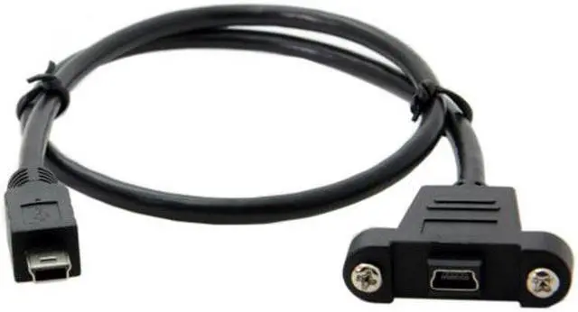 Alt view image 7 of 7 - CYSM Panel Mount Type Mini USB 5Pin Male to Female Extension Adapter Cable with Screws 50cm
