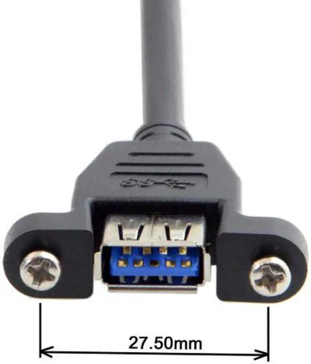 Alt view image 3 of 5 - Chenyang Cable USB 3.0 Single Port A Female Screw Mount Type to Motherboard 20pin Header Cable 25cm