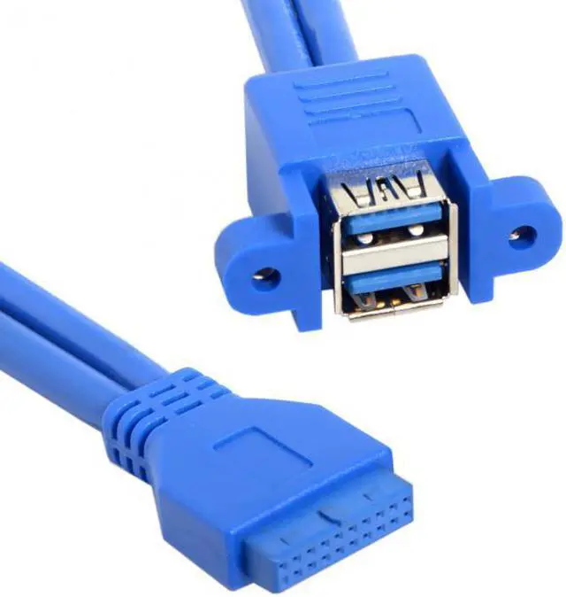 Main image of Chenyang Cable Stackable USB 3.0 Female Panel Type to Motherboard 20Pin Header Cable Dual Ports 50cm