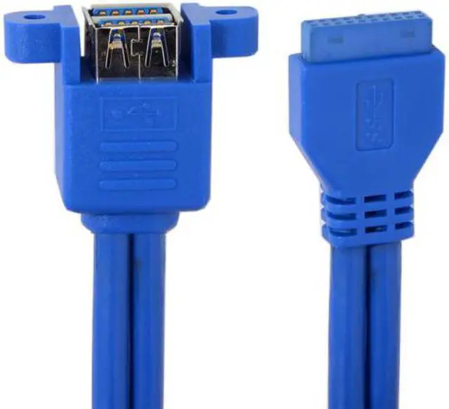 Alt view image 7 of 7 - Chenyang Cable Stackable USB 3.0 Female Panel Type to Motherboard 20Pin Header Cable Dual Ports 50cm