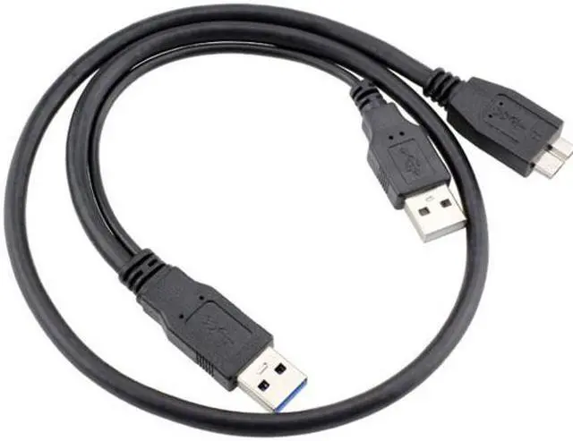 Alt view image 2 of 5 - Cablecc CY U3-029-0.5M Dual USB3.0 A Male to Micro USB 3.0 Y cable with Extra Power for Mobile HDD