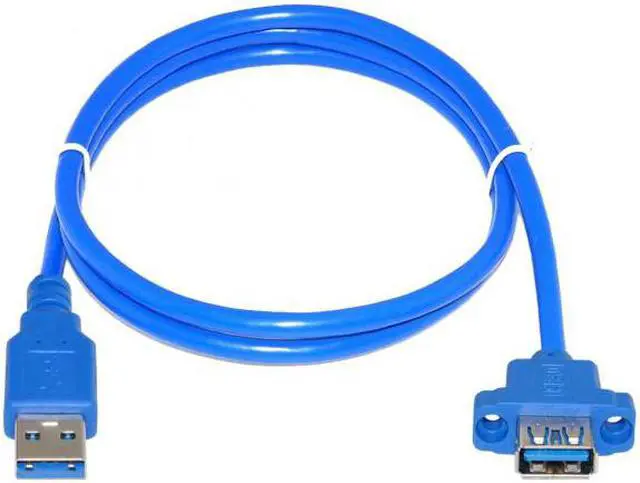 Alt view image 2 of 5 - Chenyang Cable USB 3.0 A Type Male to Female Extension Cable with Panel Mount Screws Holes