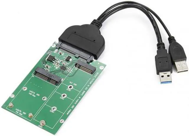Alt view image 6 of 7 - Shenzhong USB 3.0 to SATA 22pin 2.5" Hard Disk to 2 in 1 Combo Mini PCI- E 2 Lane M.2 NGFF & mSATA SSD Adapter Converter