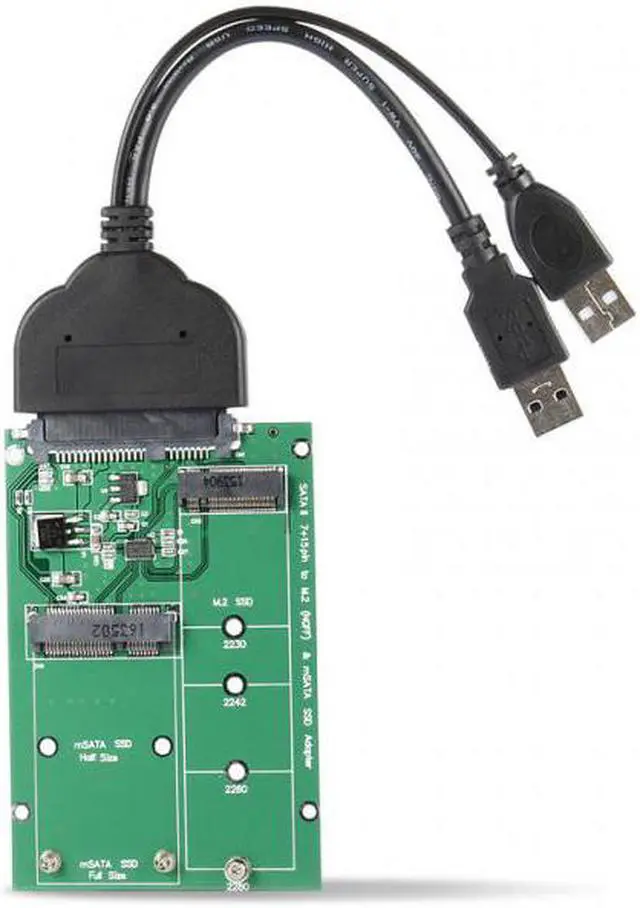 Alt view image 7 of 7 - Shenzhong USB 3.0 to SATA 22pin 2.5" Hard Disk to 2 in 1 Combo Mini PCI- E 2 Lane M.2 NGFF & mSATA SSD Adapter Converter