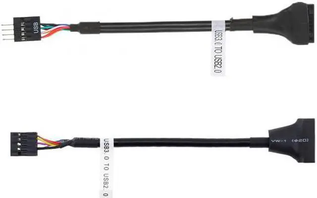 Alt view image 5 of 6 - Chenyang Cable 2pcs USB 2.0 9Pin to USB 3.0 20pin Housing Header Female Cable Reversible for Motherboard