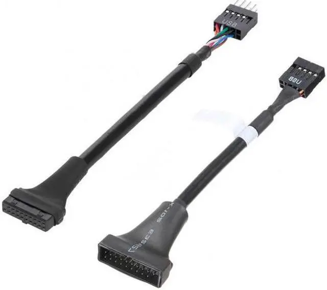 Alt view image 3 of 6 - Chenyang Cable 2pcs USB 2.0 9Pin to USB 3.0 20pin Housing Header Female Cable Reversible for Motherboard