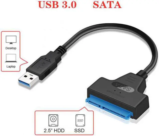 Alt view image 6 of 6 - KAIBOXIXI Super speed 5Gbps USB 3.0 to SATA 22 Pin Adapter Cable for 2.5" Hard disk driver SSD