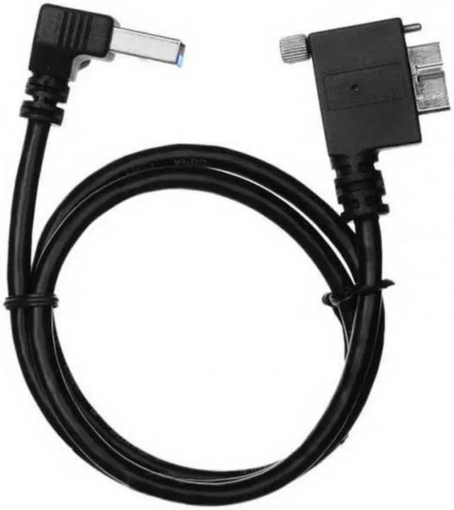 Alt view image 6 of 7 - Chenyang Cable Down Direction Right Angled 90 Degree USB 3.0 A plug to Micro B Plug Left Angled locking screws Panel Cable 40cm