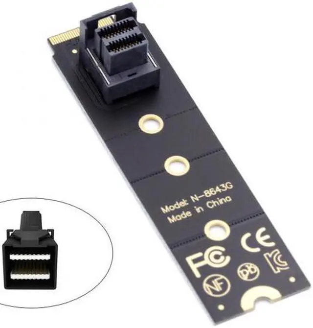 Alt view image 3 of 7 - HKCY SF-094-BK 22x80mm U.2 Kit SFF-8639 NVME PCIe4.0 SSD Adapter for Mainboard SSD 750 p3600 p3700 M.2 SFF-8643 Mini SAS HD