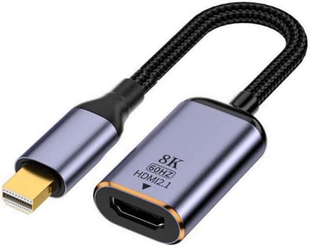 Alt view image 3 of 6 - FVH Mini DisplayPort 1.4 Source to HDMI 2.0 Display 8K 60hz UHD 4K MINI-DP to HDMI Female Monitor Adapter Cable