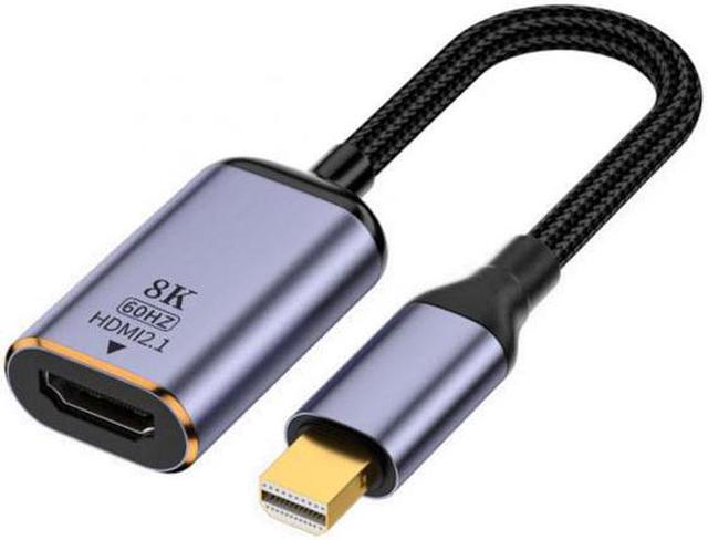 Alt view image 4 of 6 - FVH Mini DisplayPort 1.4 Source to HDMI 2.0 Display 8K 60hz UHD 4K MINI-DP to HDMI Female Monitor Adapter Cable