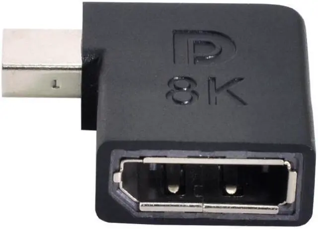 Alt view image 4 of 7 - HKCY Angled Mini DisplayPort 1.4 Male to DP Female 8K 60hz Adapter Ultra-HD UHD 4K 144hz 7680*4320 for Video PC Laptop Monitor
