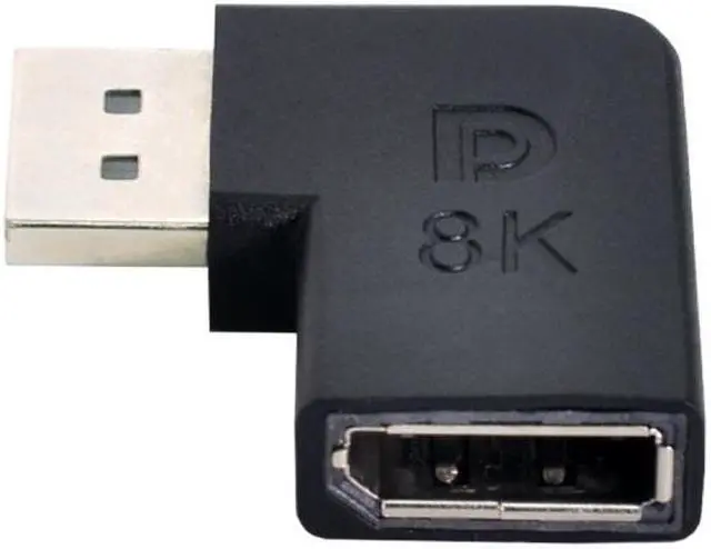 Alt view image 2 of 7 - HKCY Angled DisplayPort 1.4 Male to DP Female 8K 60hz Adapter Ultra-HD UHD 4K 144hz 7680*4320 for Video PC Laptop Monitor