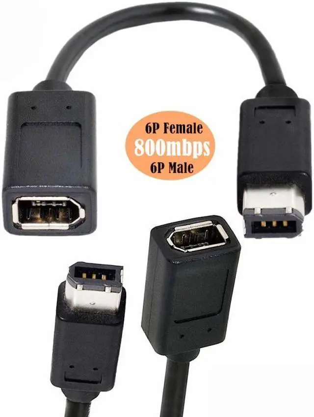 Alt view image 4 of 7 - Cablecc IEEE 1394 6Pin Female to 1394a 6Pin Male Extension Data Video Capture Card Firewire 400 to 400 Cable 20cm