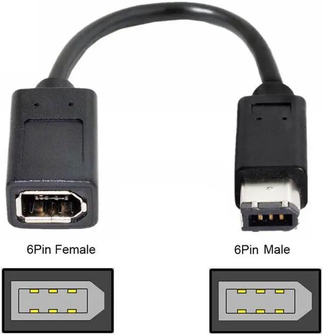 Alt view image 5 of 7 - Cablecc IEEE 1394 6Pin Female to 1394a 6Pin Male Extension Data Video Capture Card Firewire 400 to 400 Cable 20cm