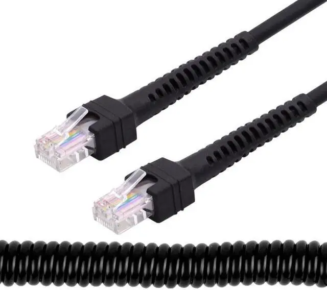 Alt view image 2 of 7 - Xiwai RJ45 Cat6 8P8C UTP Male to Male Stretch Coiled Cable Lan Ethernet Network Patch Cord 100cm