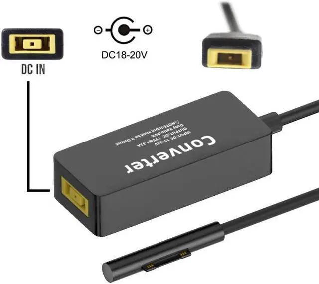 Main image of Jimier Rectangle Power Thinpad X1 65W 20V 15V-24V to Surface Pro3 Pro4 Pro5 Pro6 Pro7 Pro8 Pro9 Book Pro Charge Cable