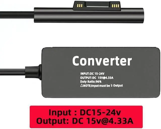 Alt view image 5 of 7 - Jimier DC 7.4x5.0mm Jack 65W 20V 15V-24V to Surface Pro3 Pro4 Pro5 Pro6 Pro7 Pro8 Pro9 Book Pro Charge Cable