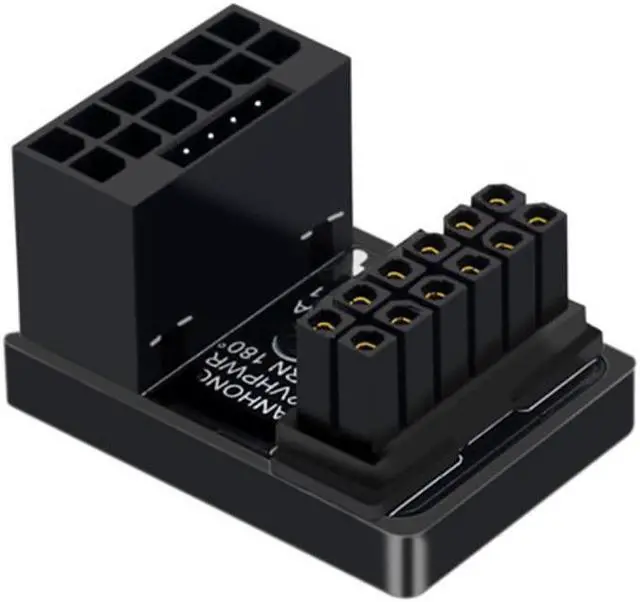 Main image of Cablecc 12VHPWR ATX3.0 PCI-E 5.0 Power Modular Adapter Male to Female Down Angled 360 Degree for 4080 5090TI 16Pin 12+4P Graphics Card