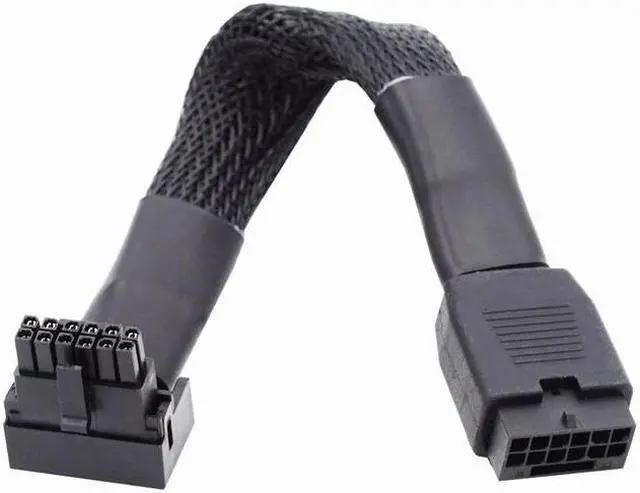 Main image of Jimier 12VHPWR ATX3.0 PCI-E 5.0 Power Modular Cable Male to Female Down Angled 90 Degree Extension for 3080 3090TI PSU 16Pin 12+4P Graphics Card
