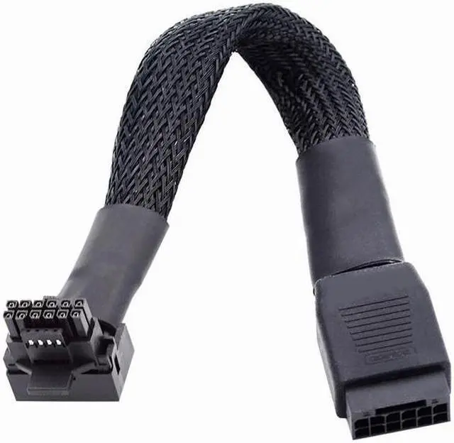 Main image of Jimier 12VHPWR ATX3.0 PCI-E 5.0 Power Modular Cable Male to Female Up Angled 90 Degree Extension for 3080 3090TI PSU 16Pin 12+4P Graphics Card