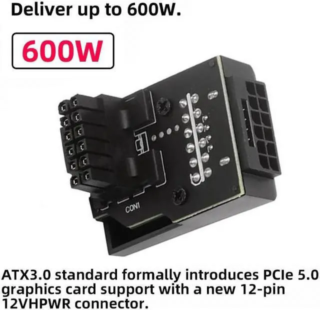 Alt view image 3 of 7 - Jimier 12VHPWR ATX3.0 PCI-E 5.0 Power Modular Male to Female Adapter Extension Up Angled 90 Degree for 3080 3090TI PSU 16Pin 12+4P Graphics Card