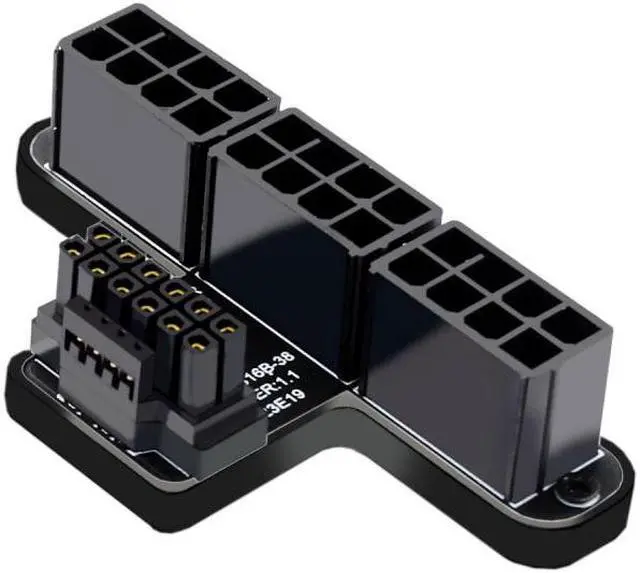 Main image of Chenyang 12VHPWR ATX3.0 PCI-E 5.0 Power Modular to Three ATX 8P Adapter for 4080 5090TI 16Pin 12+4P Graphics Card Up Angled 90 Degree