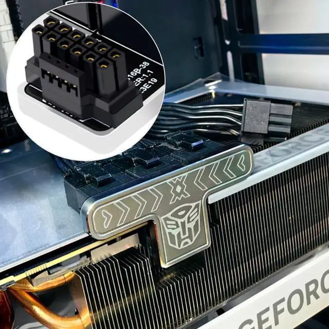 Alt view image 4 of 7 - Chenyang 12VHPWR ATX3.0 PCI-E 5.0 Power Modular to Three ATX 8P Adapter for 4080 5090TI 16Pin 12+4P Graphics Card Up Angled 90 Degree