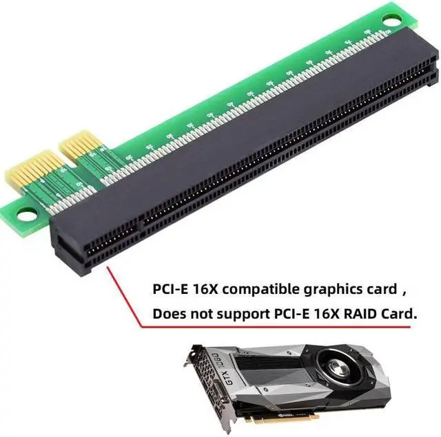 Alt view image 6 of 7 - Jimier PCI-E Express 1x to 16x Extender Converter Riser Card Adapter Male to Female Extension for Graphics Card