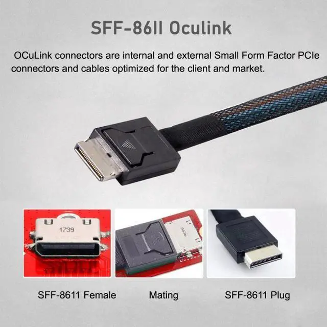 Alt view image 7 of 7 - Chenyang PCI-E 3.0 M.2 M-key to Oculink SFF-8612 SFF-8611 Host Adapter for GPD WIN Max2 External Graphics Card & SSD