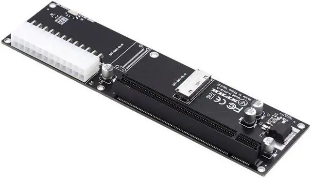 Alt view image 2 of 7 - Chenyang 8x Oculink SFF-8612 8611 to PCIE PCI-Express 16x Adapter with ATX 24pin Power Port for Mainboard Graphics Card