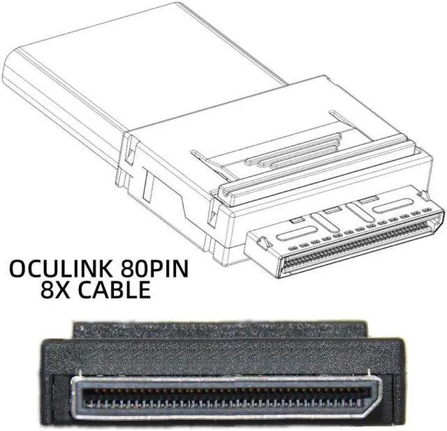 Alt view image 4 of 7 - Chenyang Oculink PCIe PCI-Express SFF-8611 8i to SFF-8654 8i 8x Slimline SSD Data Active Cable 50cm