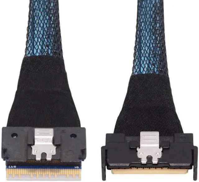 Main image of Chenyang PCI-E 5.0 Mini Cool Edge IO MCIO PCI-E Slimline 8i 74Pin Male to SFF-8654 SAS 4.0 74Pin Male Extender Cable 50cm