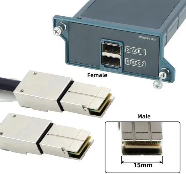 Alt view image 7 of 7 - Chenyang 20Gbps 40Gbps FlexStack Stacking Cable CAB-STK-E-0.5M Compatible for Catalyst 2960S 2960X 2960XR Networking Switch