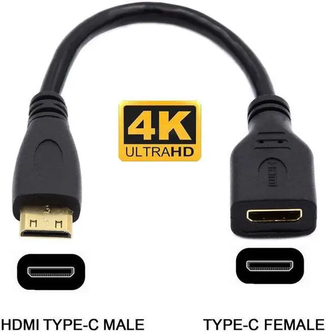Alt view image 3 of 7 - Chenyang 15cm Mini HDMI Type-C Socket Female to Mini HDMI Male Adapter Extension Cable for Camera HDTV 4K 1080P