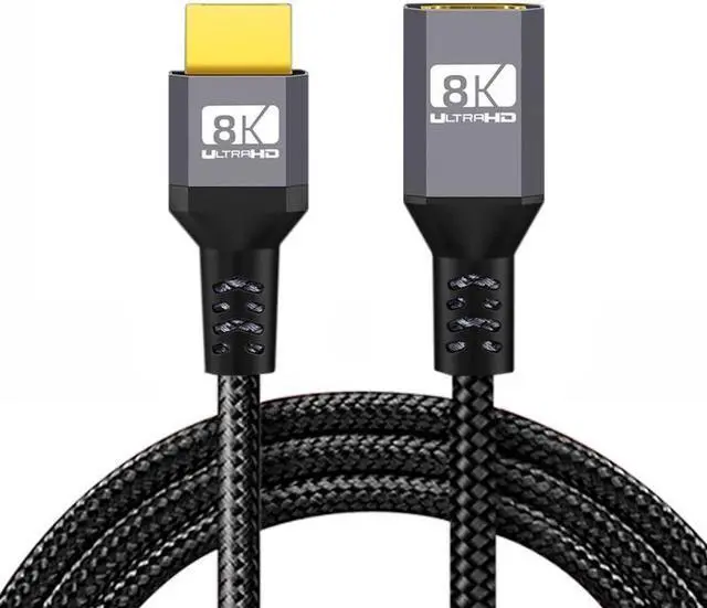 Alt view image 2 of 7 - Cablecc HDMI 2.1 UHD 8K Extension Cable Male to Female Ultra-HD 8K 60hz 4K 120hz Cable 48Gbs with Audio 3D HDMI Cord