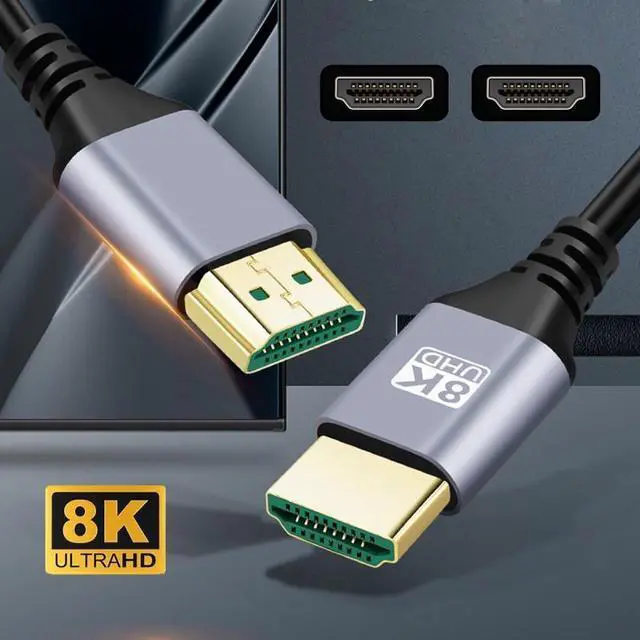 Alt view image 2 of 7 - Cablecc HDMI 2.1 Ultra Thin HDTV Cable 8K 4K Hyper Super Flexible Slim Cord High Speed Type-A Male to Male for Computer HDTV
