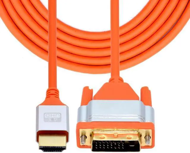 Alt view image 2 of 7 - Cablecc HDMI 4K to DVI Ultra Soft High Flex HDTV Cable Hyper Super Flexible Cord High Speed Type-A Male to 24+1 Male for Computer HDTV