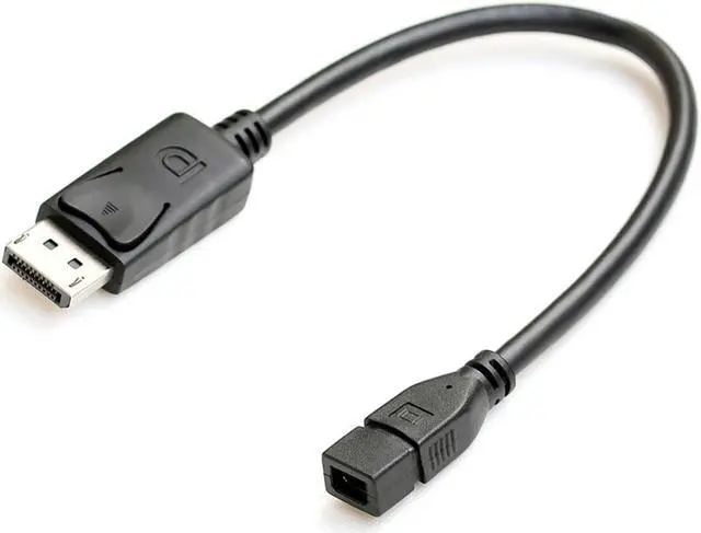 Alt view image 4 of 5 - FVH DP DisplayPort Male to Mini DP DisplayPort Female Cable 20cm for Displays HDTV Monitor DP-048-BK