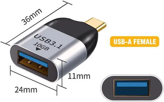 Alt view image 7 of 7 - FVH USB 3.1 Type C Male Host to USB3.0 Type A Female OTG Data 10Gbps Adapter for Laptop & Phone