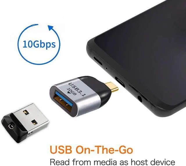 Alt view image 3 of 7 - FVH USB 3.1 Type C Male Host to USB3.0 Type A Female OTG Data 10Gbps Adapter for Laptop & Phone