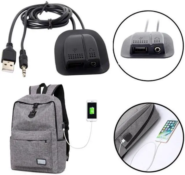 Alt view image 7 of 7 - CY Backpack USB 2.0 & Audio 3.5mm Charging Cable Practical Convenient Outdoor Travel Camping External U2-019