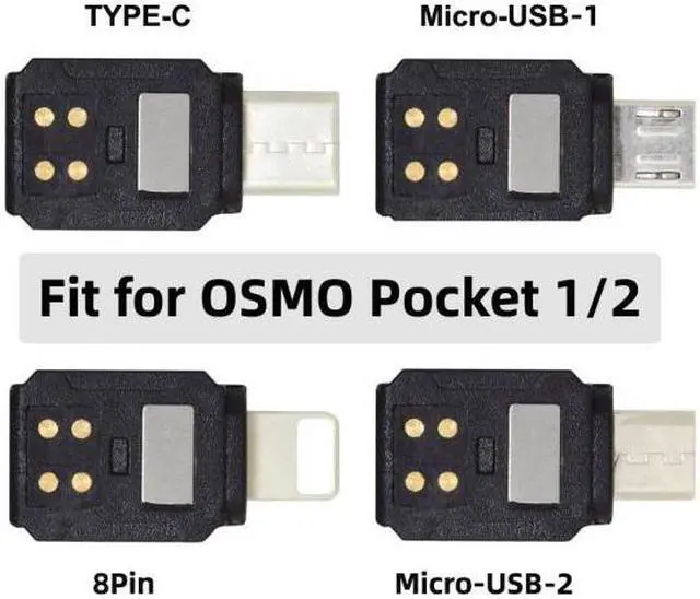 Alt view image 4 of 7 - Chenyang Cable 4pcs/set Type-C & Micro & 8P Adapter for Osmo Pocket 1 2 Connector Interface Handheld Gimbal Camera Accessories