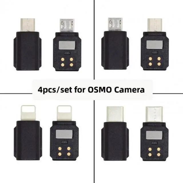 Alt view image 3 of 7 - Chenyang Cable 4pcs/set Type-C & Micro & 8P Adapter for Osmo Pocket 1 2 Connector Interface Handheld Gimbal Camera Accessories
