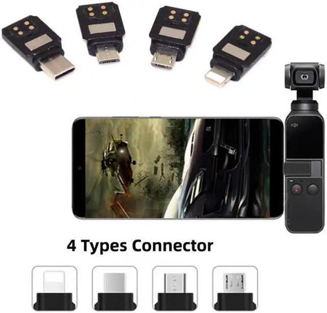 Alt view image 2 of 7 - Chenyang Cable 4pcs/set Type-C & Micro & 8P Adapter for Osmo Pocket 1 2 Connector Interface Handheld Gimbal Camera Accessories